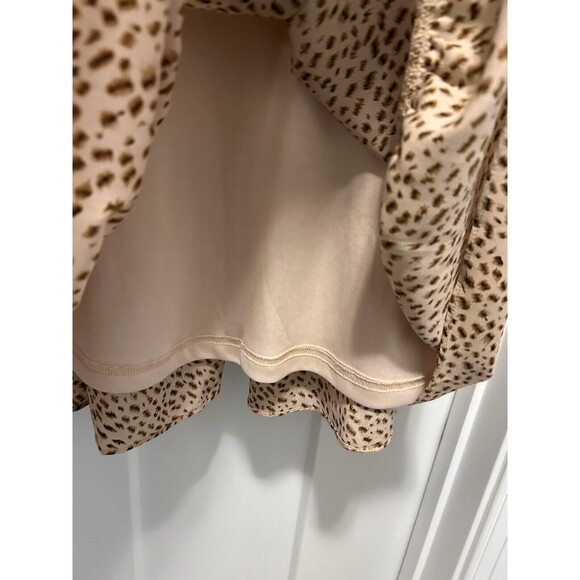 Pink Lily Women's Short Sleeve Dress Size medium Cheetah Leopard Print Ruffles - Picture 4 of 7